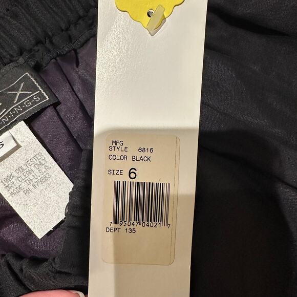 NWT Alex Evenings Size 6 Sheer Black Palazzo Pants Lined Dressy Event SemiFormal - Picture 3 of 8